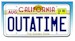 Outatime Back to the Future license plate replica