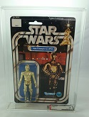 Vintage Kenner C-3PO 3" 12 back action figure archival  AFA 70 FREE SHIPPING